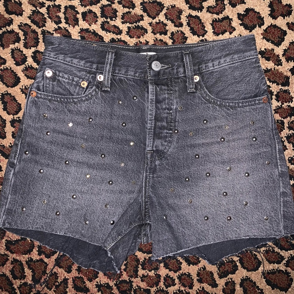 Studded Jean Levi Shorts